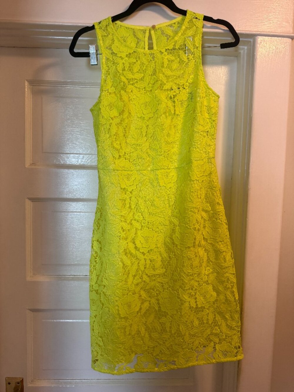 J. Crew Neon Yellow Embrodered Cocktail Dress SZ 4